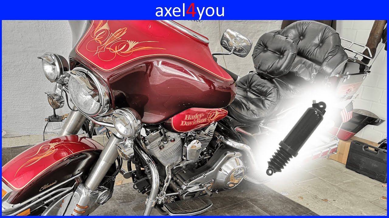 Harley Davidson  Electra Glide Classic 1991 Ventil Luftfederung wechseln  Stoßdämpfer hinten,