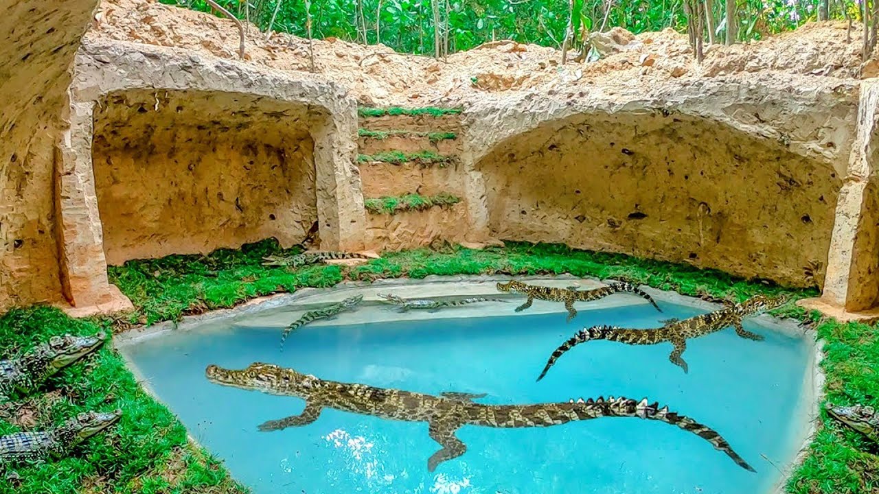 You Won't Believe How EASY It Is to Build a Crocodile Pond Underground by Hand
