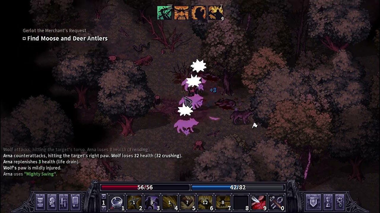 Stoneshard-Arna-Two Handed Mace-When 7 wolves ganged up on Arna