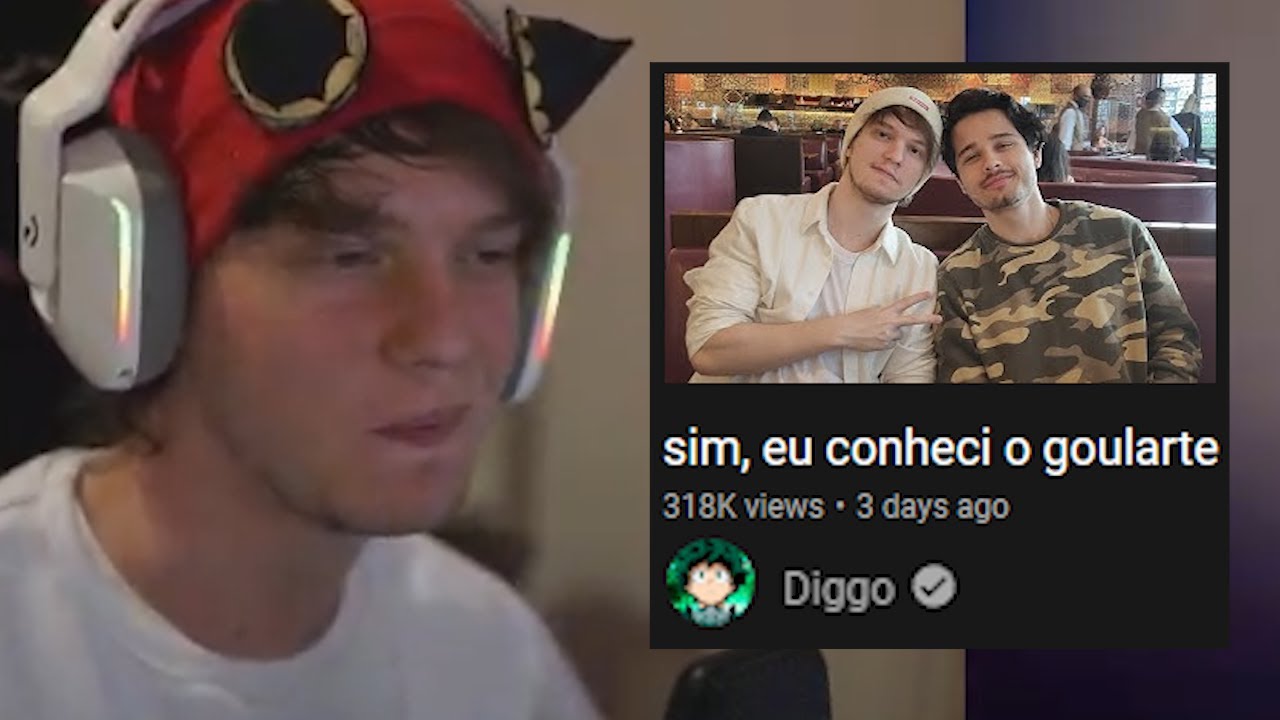 Goularte reagindo ao vídeo do Diggo de como eles se conheceram
