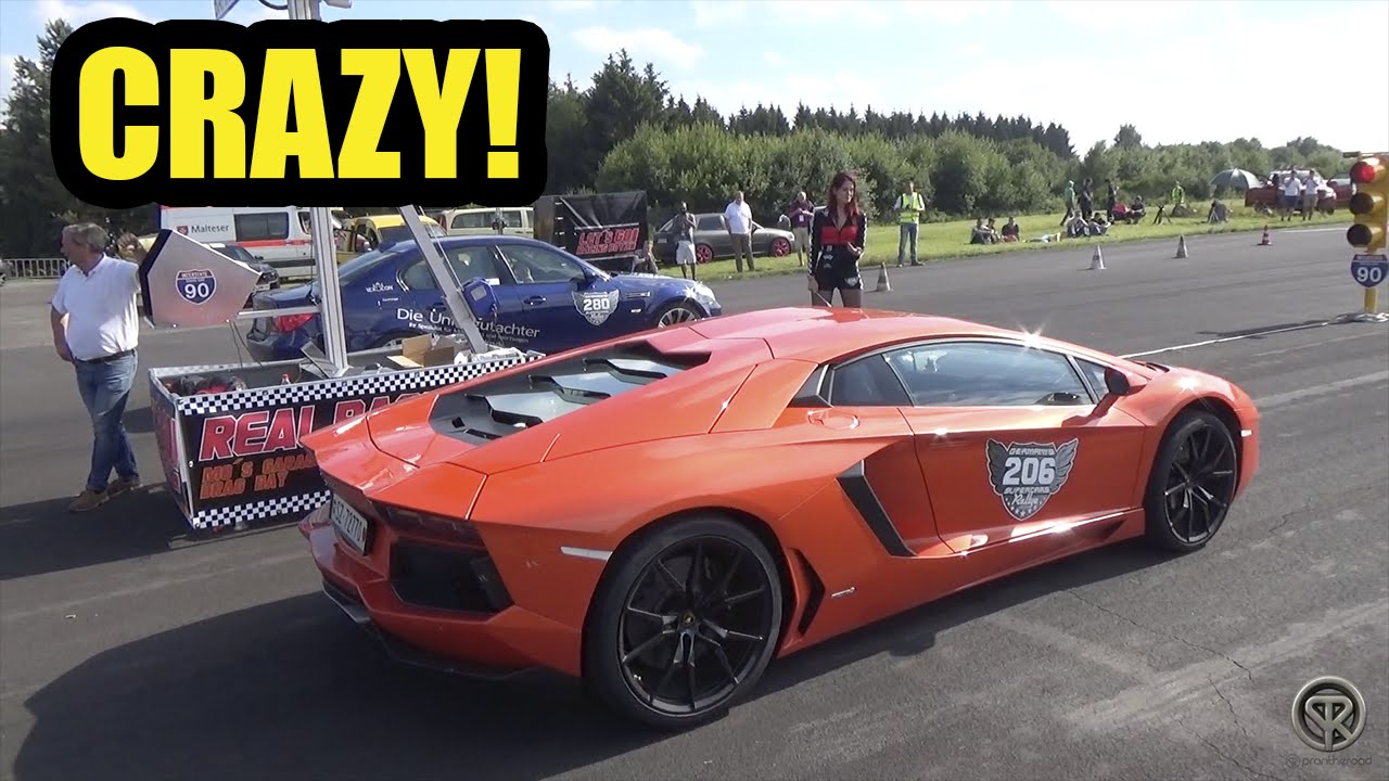 CRAZY ACCELERATION! LAMBORGHINI AVENTADOR LP700-4 on the Drag Strip!