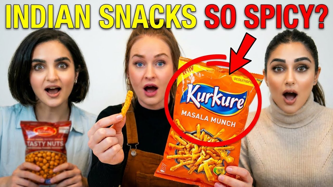 &ldquo;Too Hot Too Spicy&rdquo; | Foreigners Try Indian Snacks 🤯🔥