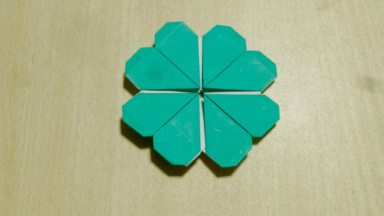 Cómo hacer Cuatro hojas de trébol. Origami. El arte de doblar el papel.