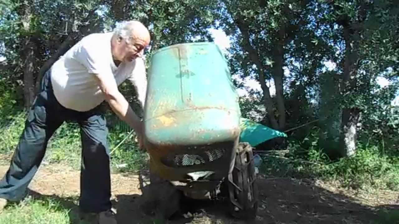 Nonno Fernando accensione motozappa