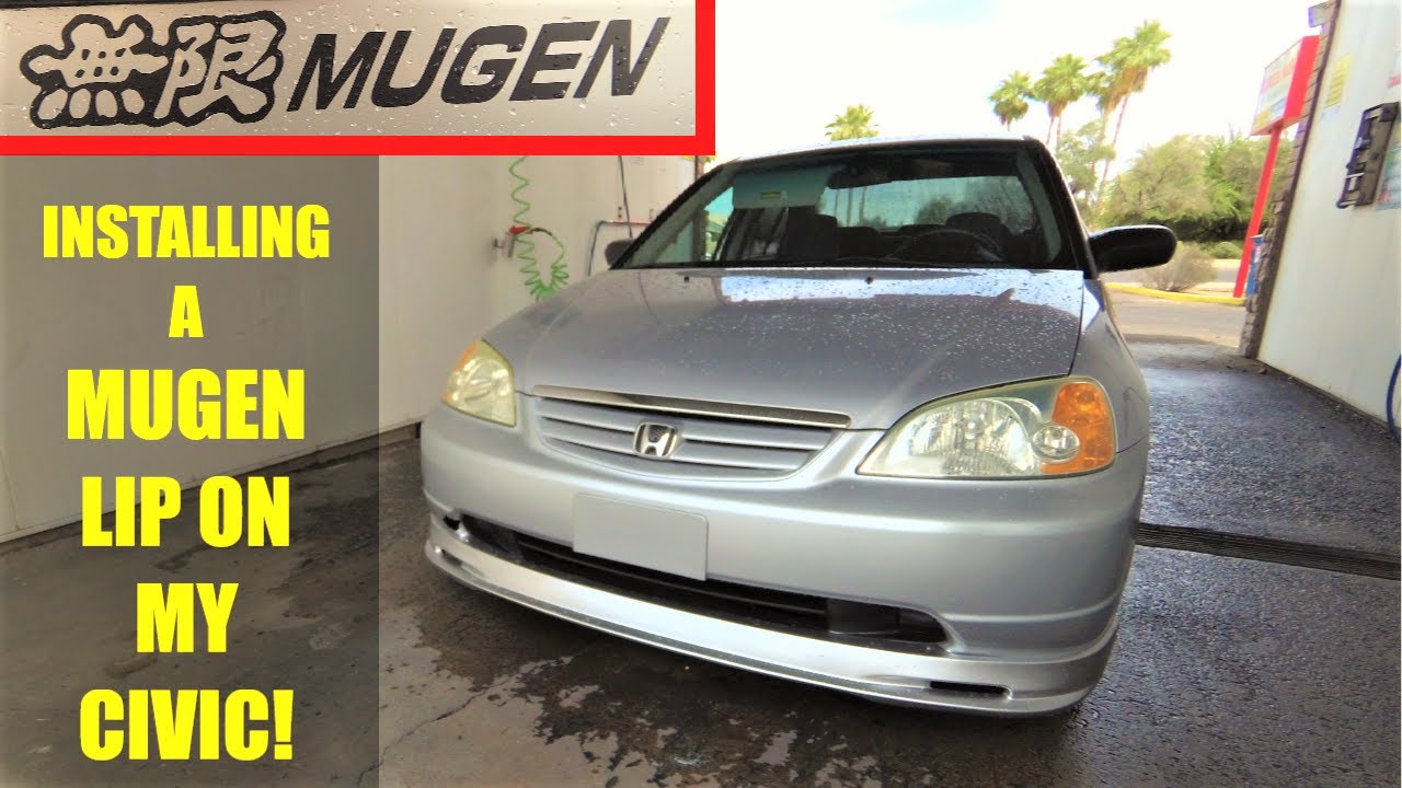 INSTALLING A MUGEN LIP ON MY CIVIC! project es1 (7th gen honda civic lx build)