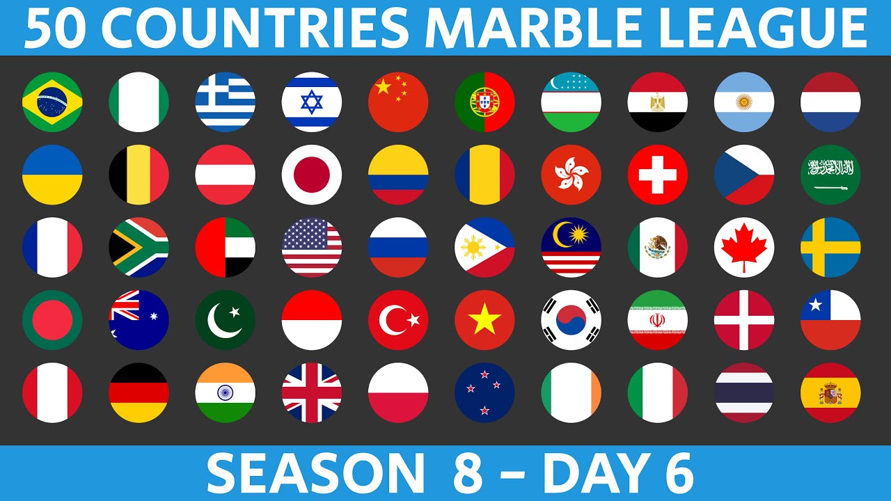 50 Countries Marble Race League Season 8 Day 6/10 Marble Race in Algodoo