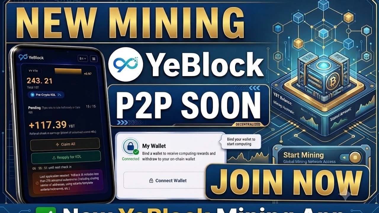 New YeBlock Mining App: P2P Coming Soon! | Connect Wallet & Generate Passive Income