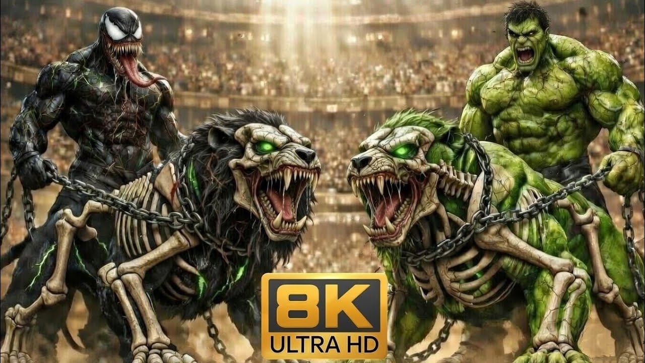 **Venom Lion vs Hulk Wolf Final Fight | Epic AI Animal Arena Clash**