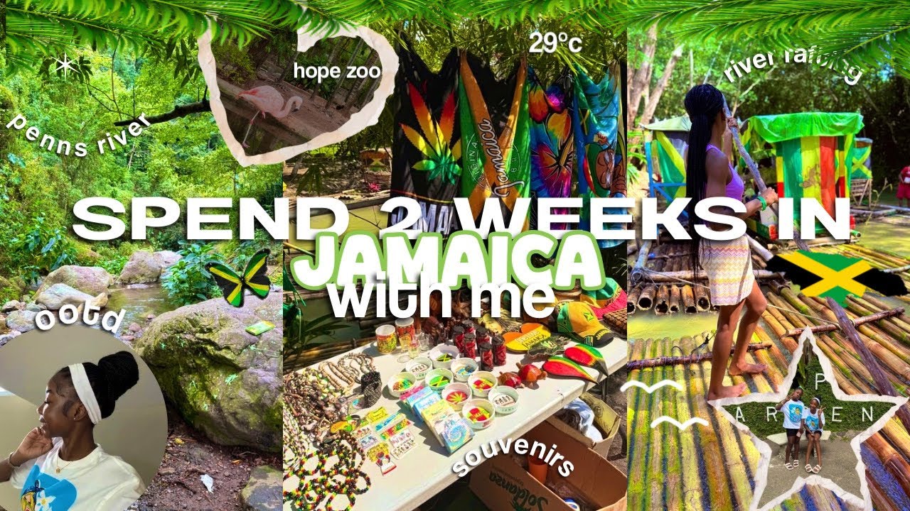 SPEND 2 WEEKS IN J A M A I C A 🇯🇲 WITH ME ! #jamaica #vacation #jamaicareggae #riverrafting #ootd