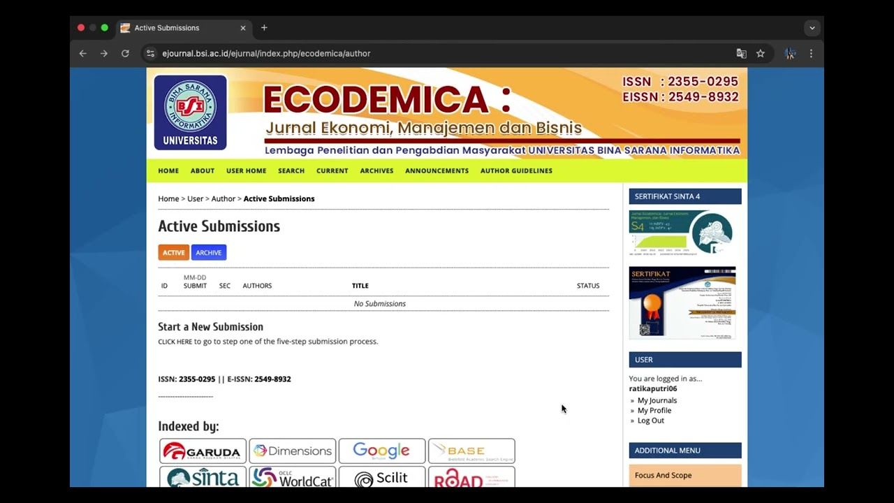 Tugas PBL Akuntansi Tutorial Mendaftar dan Mengupload Jurnal EJOURNAL BSI