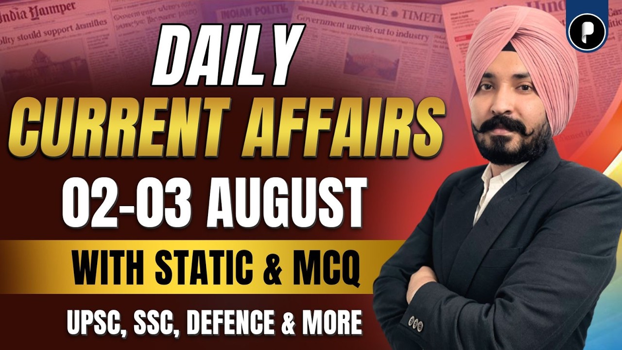 2-3 August Current Affairs 2026 | Daily Current Affairs | Current Affairs Today