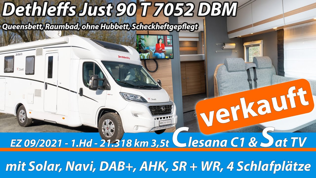 Roomtour - Dethleffs Just 90 T 7052 DBM - 2021 - Wohnmobil mit Queensbett, ohne Hubbett Kaufberatung