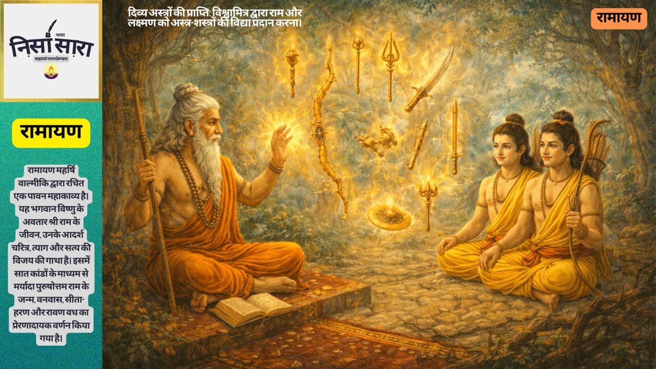 दिव्य अस्त्रों की प्राप्ति: जब विश्वामित्र ने श्री राम को बनाया अजेय | रामायण कथा 🚩I Nisa Sara