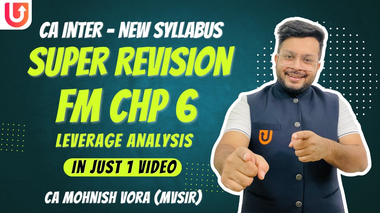 FM Chp 6 | Leverage Analysis | CA Inter New Syll. | CA Mohnish Vora | MVSIR