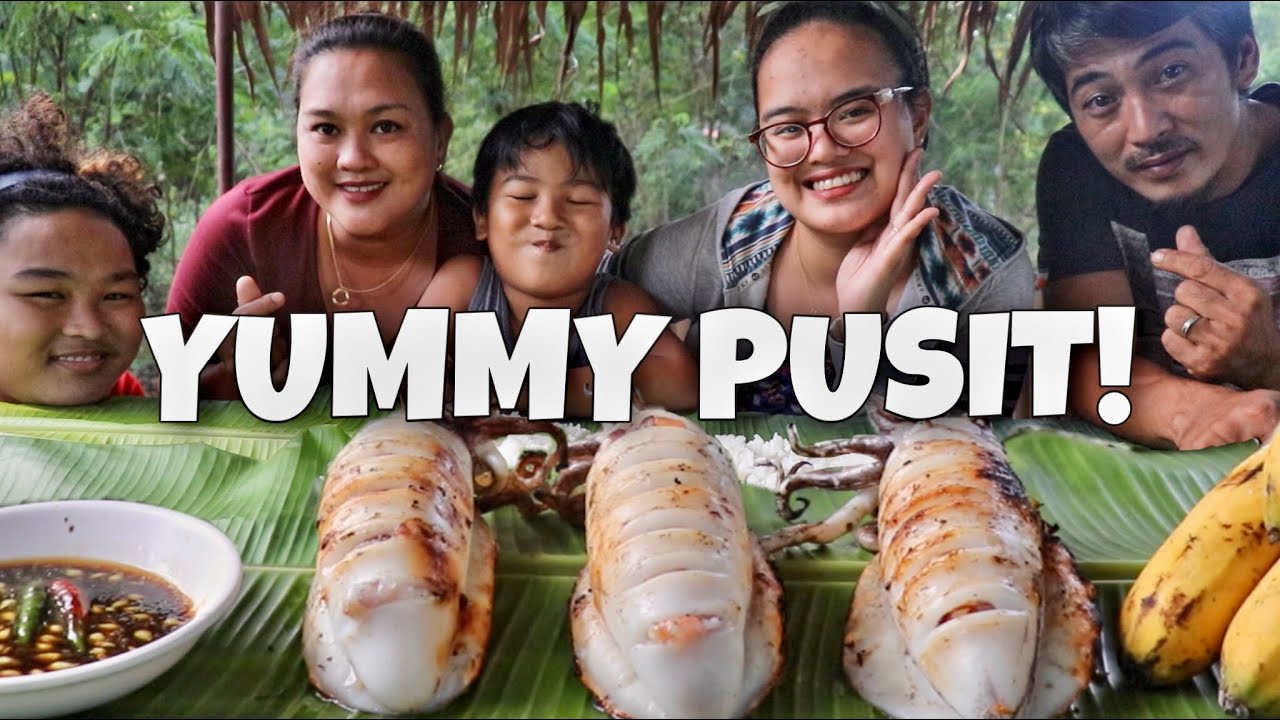 OUTDOOR COOKING | INIHAW NA RELYENONG PUSIT! + MUKBANG W/ JUST LAFAM!