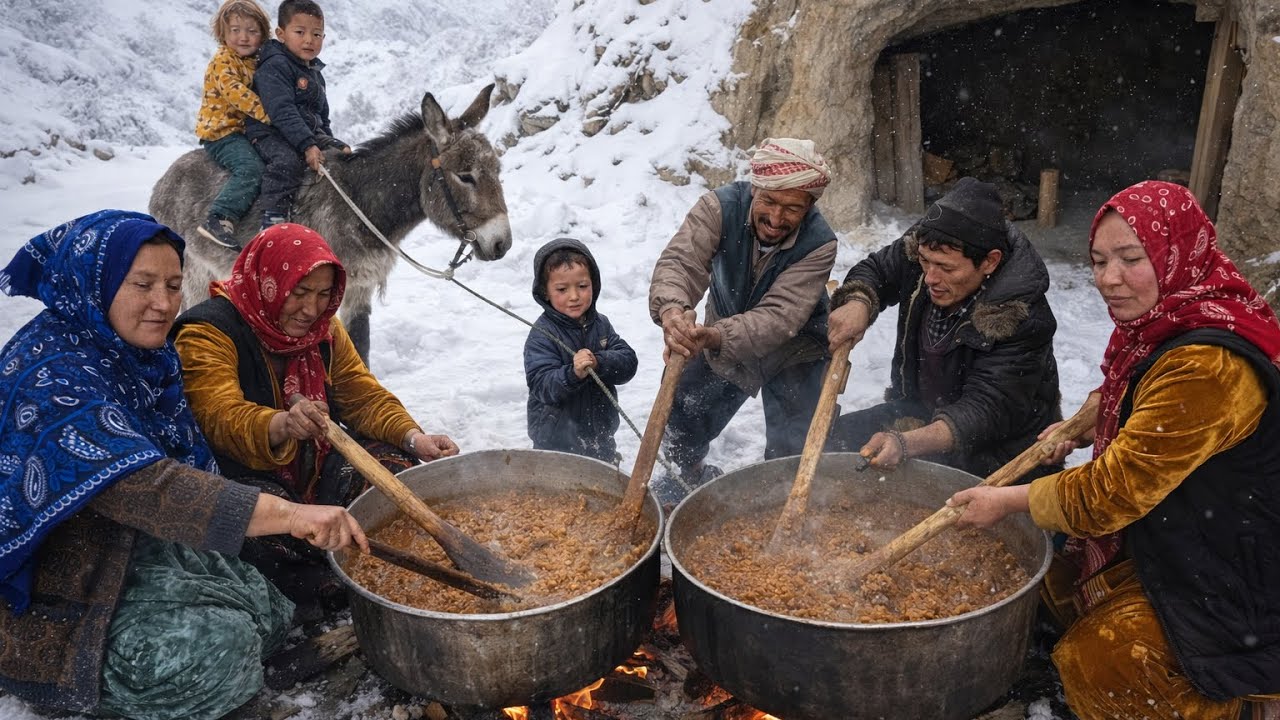 Frying Halwa in the Heart of Snow – Afghan Rural Life, Family Warmth, and the Fire of Tradition”