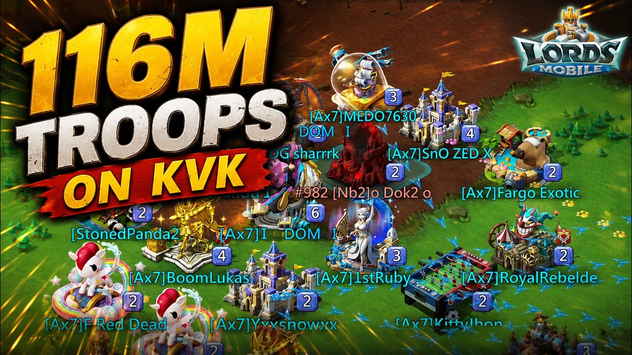 Lords Mobile - Found 116m troops target on KVK. HUGE reports. Big zeroes