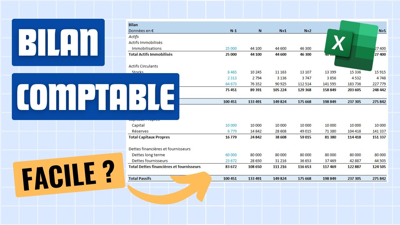 Bilan Comptable sur EXCEL | Tutoriel Complet