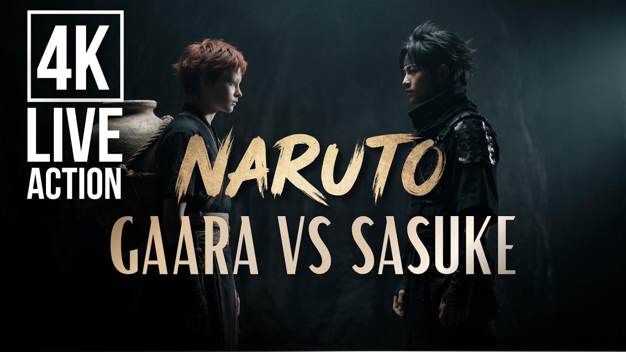 Sasuke vs Gaara &mdash; 4K  LIVE ACTION (AI Cinematic Recreation)