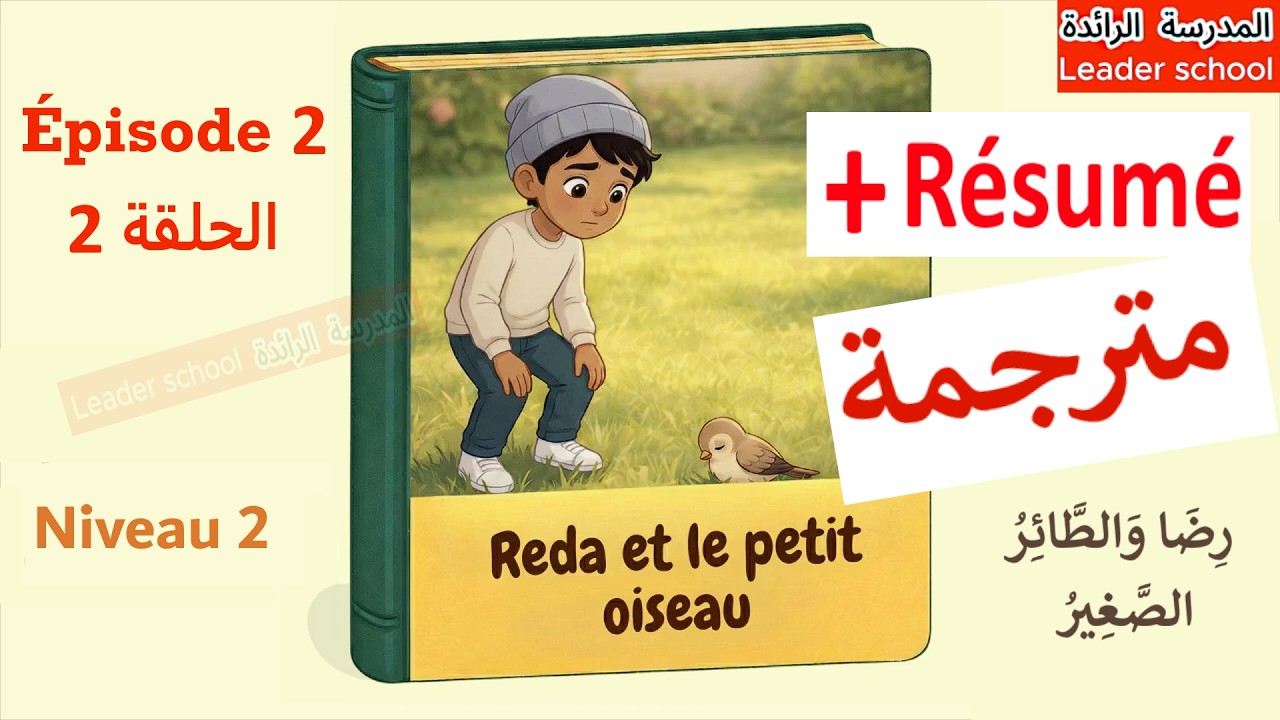 Reda et le petit oiseau épisode 2 🐦 La grande famille à la maison 🫖Niveau 2 🐦Résumé  المدرسة الرائدة