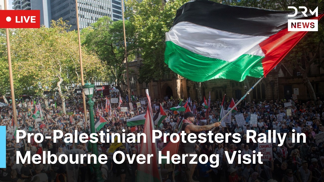 LIVE: Pro-Palestinian Protesters Rally in Melbourne Over Herzog Australia Visit