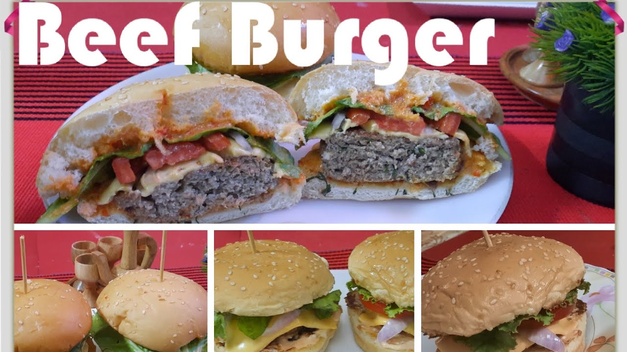 Beef Burger recipe || Tasty and Easy recipe || Homemade beef Burger by Rupa's Kitchen