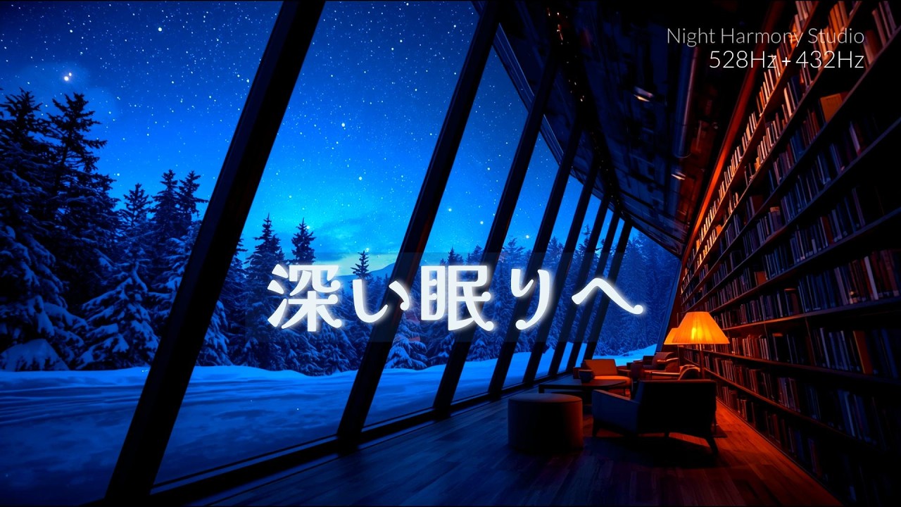 【睡眠用BGM】雪音に包まれる夜更け｜528Hz × 432Hz 静寂ピアノ