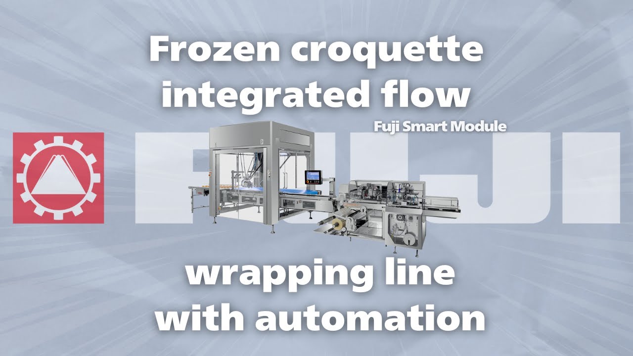 Fuji Smart Module | Frozen croqette integrated flow wrapping line with automation