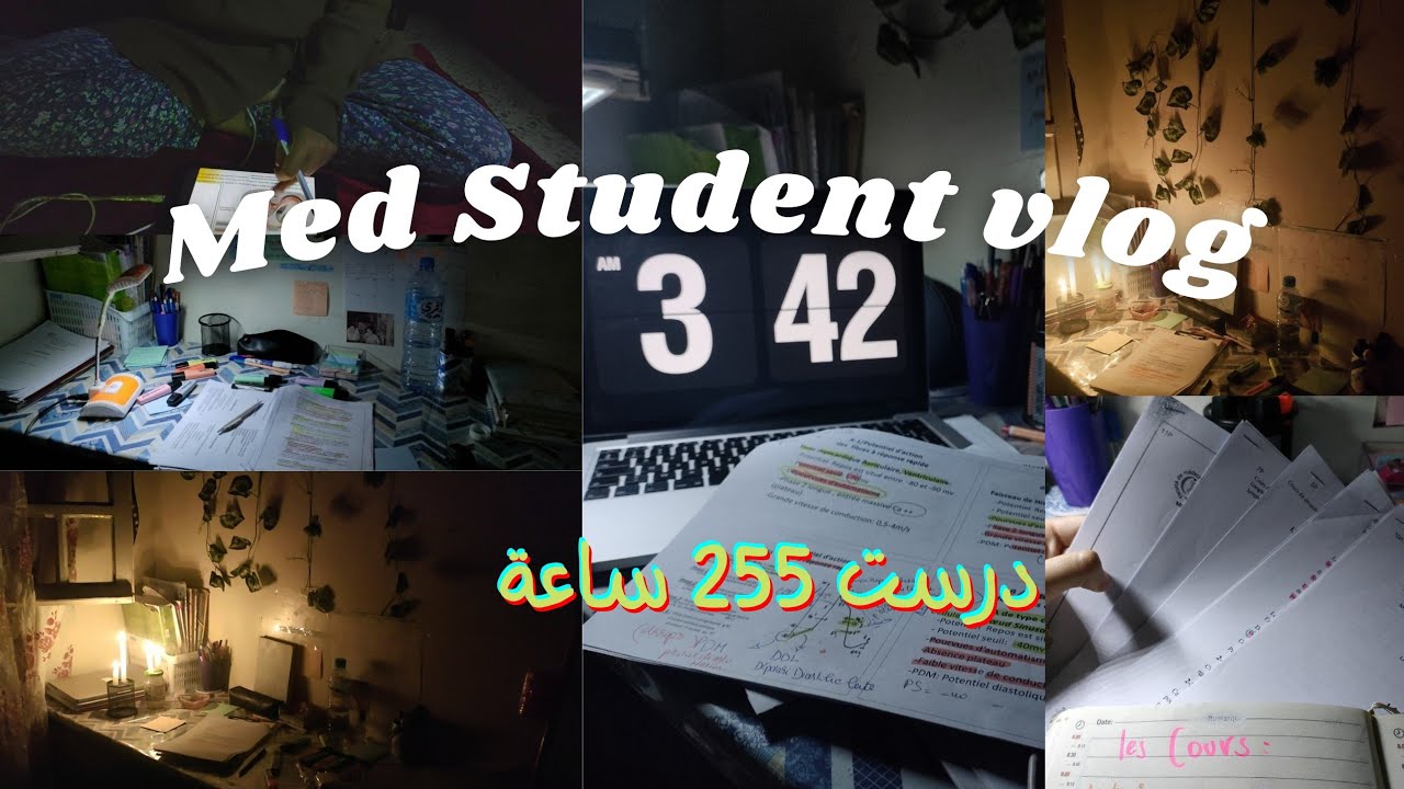 درست 255 ساعة 🥴 أسبوعين معي للتحضير للإمتحان-طالبة طب🩺🇩🇿/Med Student Exam 😮‍💨- -
