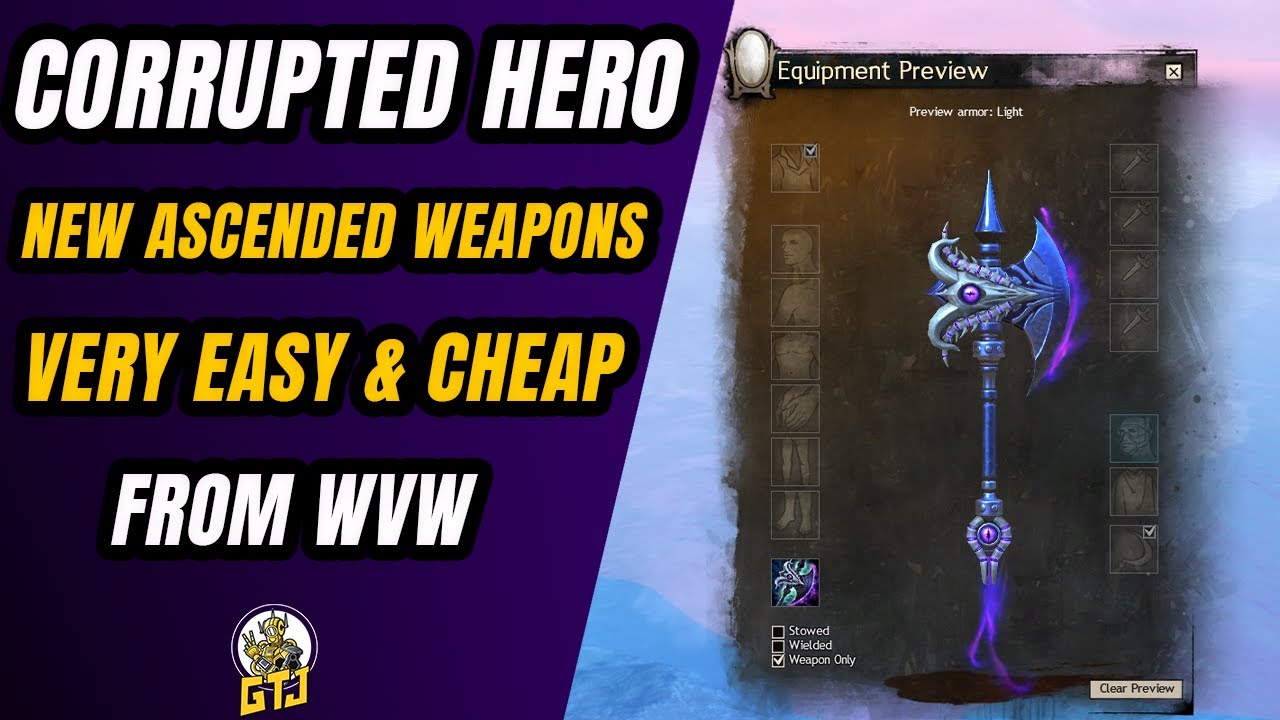 Very Easy GW2 Ascended Weapons From WvW | The New Corrupted Hero Weapons