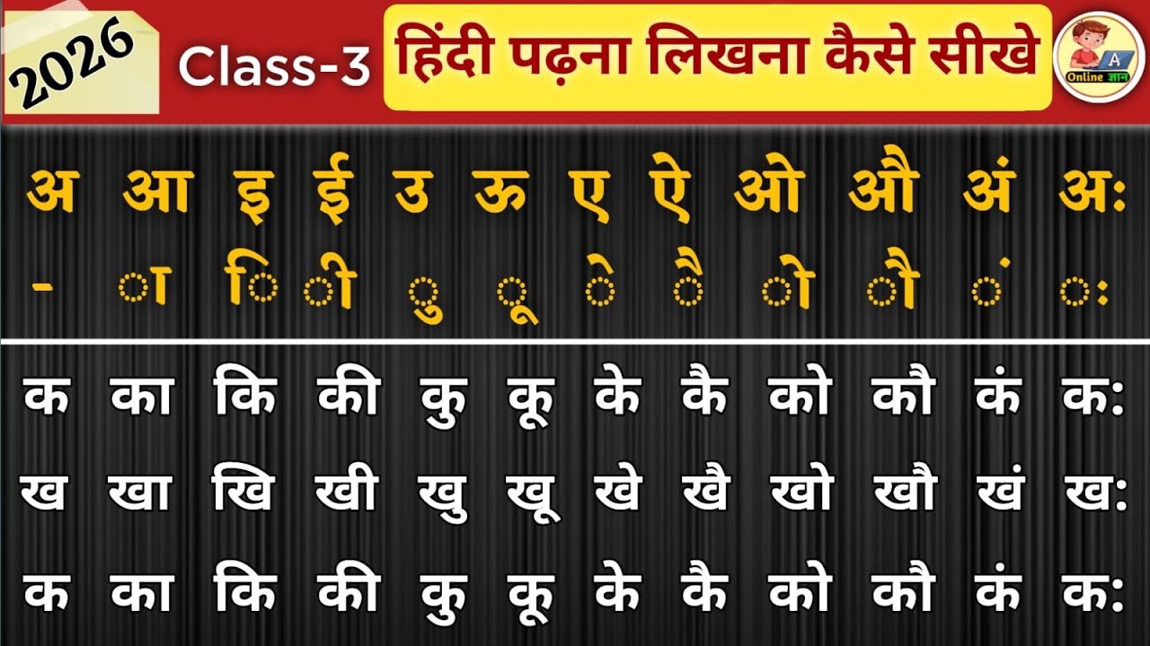 2026 Class 3 / Hindi Barakhadi | हिंदी बारहखड़ी | क का कि की | Hindi Varnmala |‌ Barakhadi in Hindi