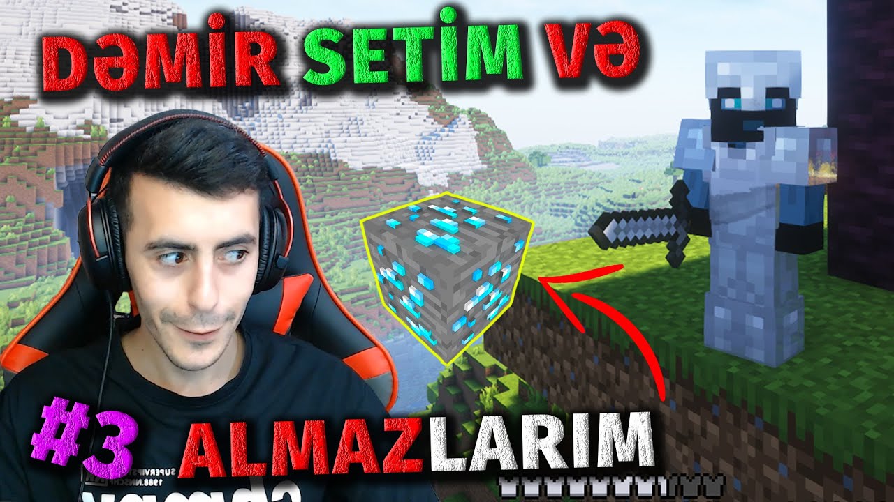 DƏMİR SETİMİ DÜZƏLDİB ALMAZLARIMI TOPLADIM - Minecraft Survival