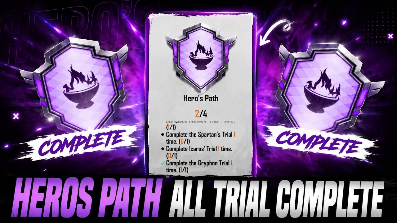 How To Complete Hero Path Achievement BGMI | All Trial Complete Hero Path Achievement 4.4 Update