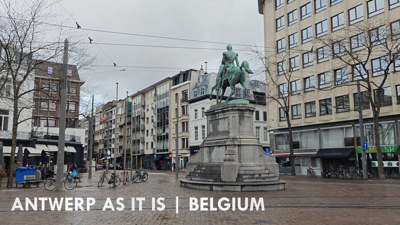 Moody February Walk in Antwerp | Real City Atmosphere | Belgium