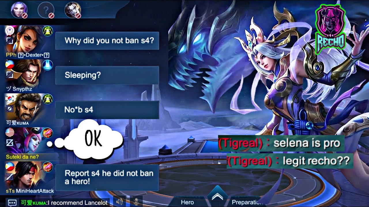 AFK PRANK IN MYTHIC SOLO RANK!😂 | THEY TRASHTALKED ME! | RECHO PLAYS SELENA | MLBB
