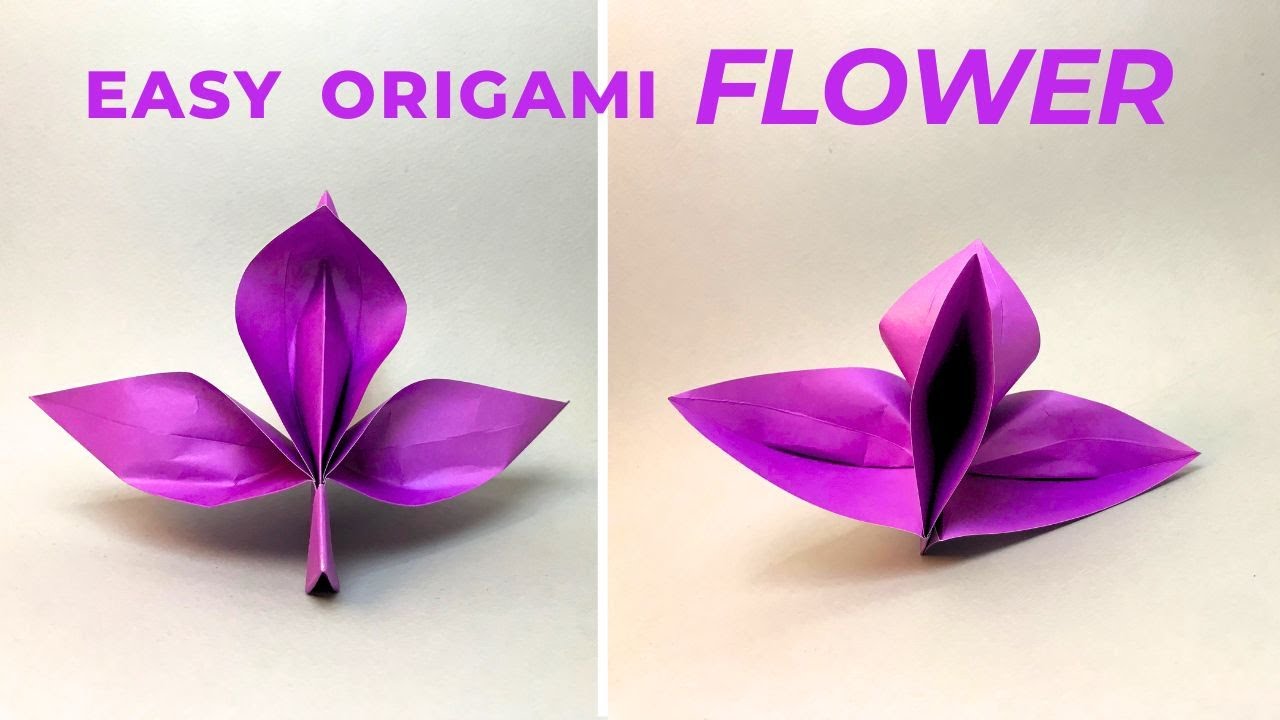 Easy Origami Orchid Flower - How to make origami FLOWER