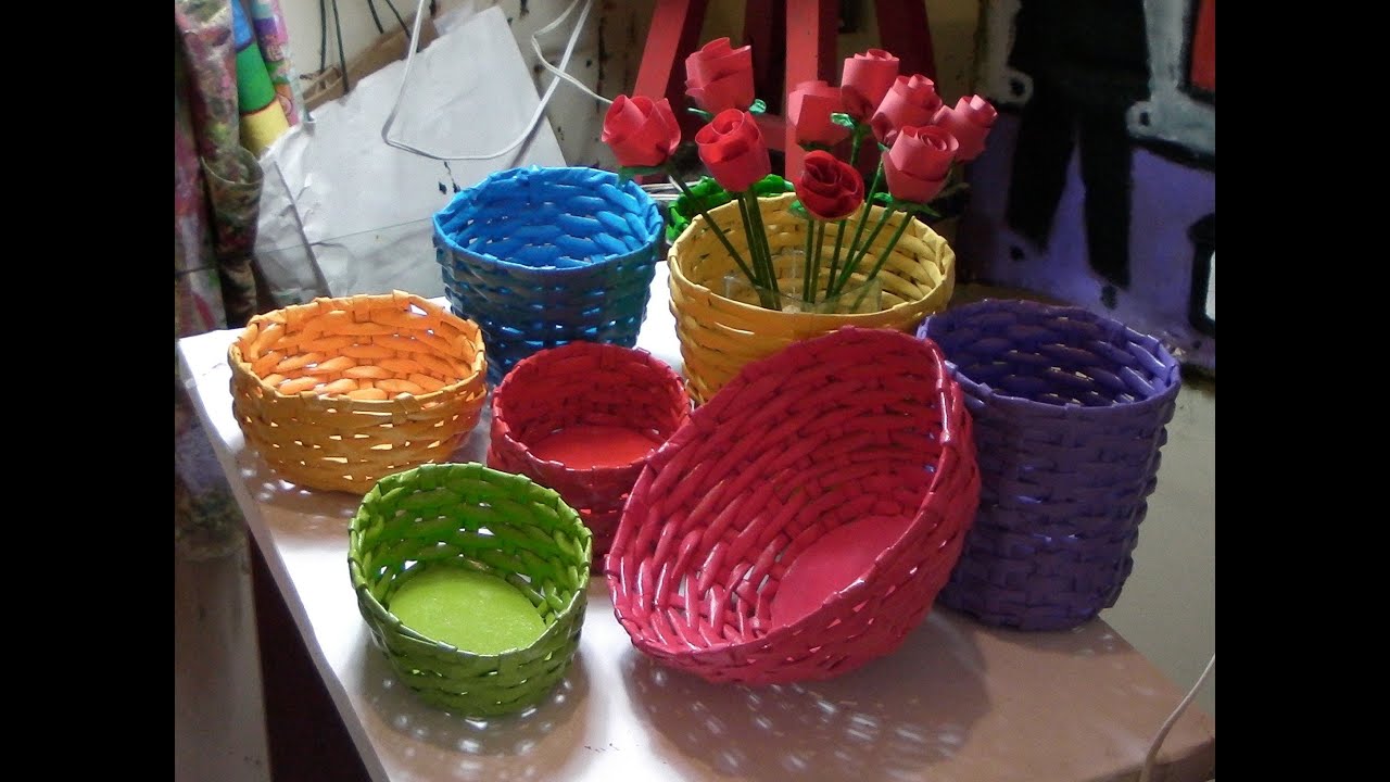 INCRÍVEL! TÉCNICA de Cestaria com Jornal e Papelão - DIY Basketry with Newspaper- Cestería con Papel