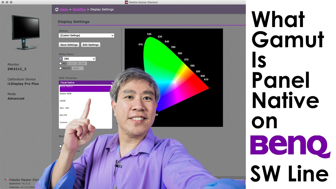 Find out what color gamut Panel Native on BenQ SW & Palette Master Element Corresponds to!