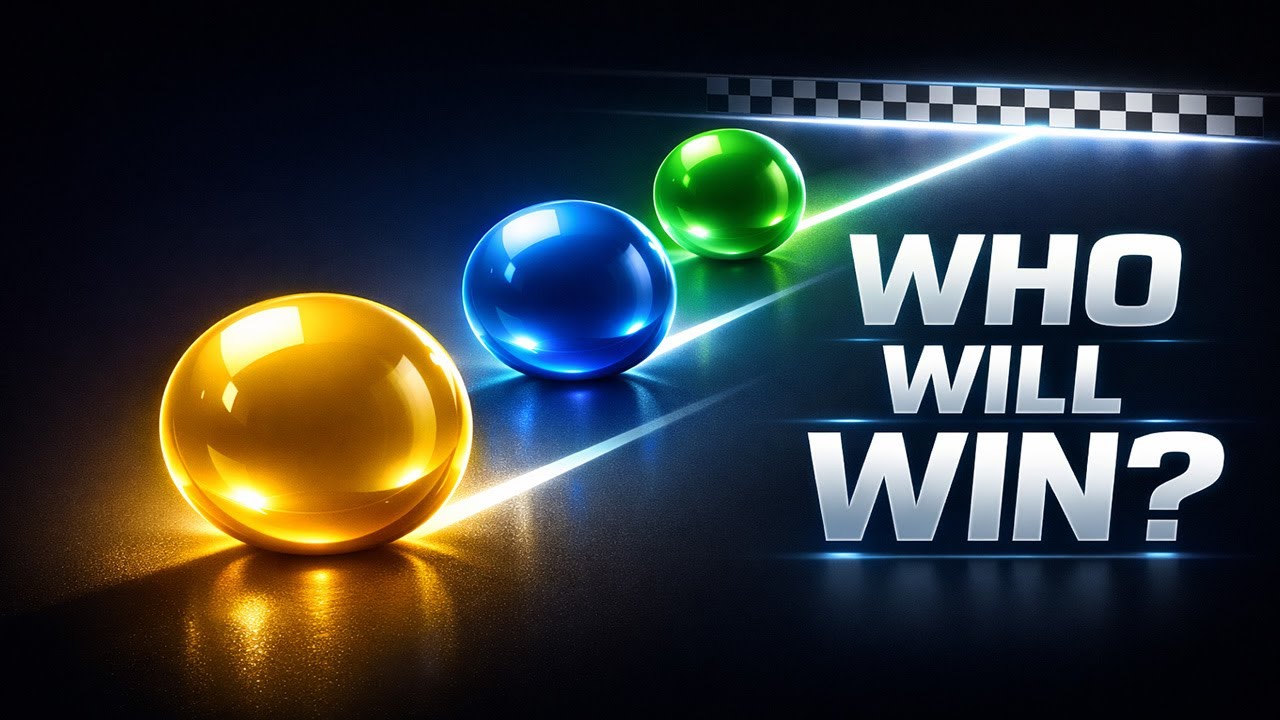 Yellow vs Blue vs Green — 10 Round Ball Racing Tournament