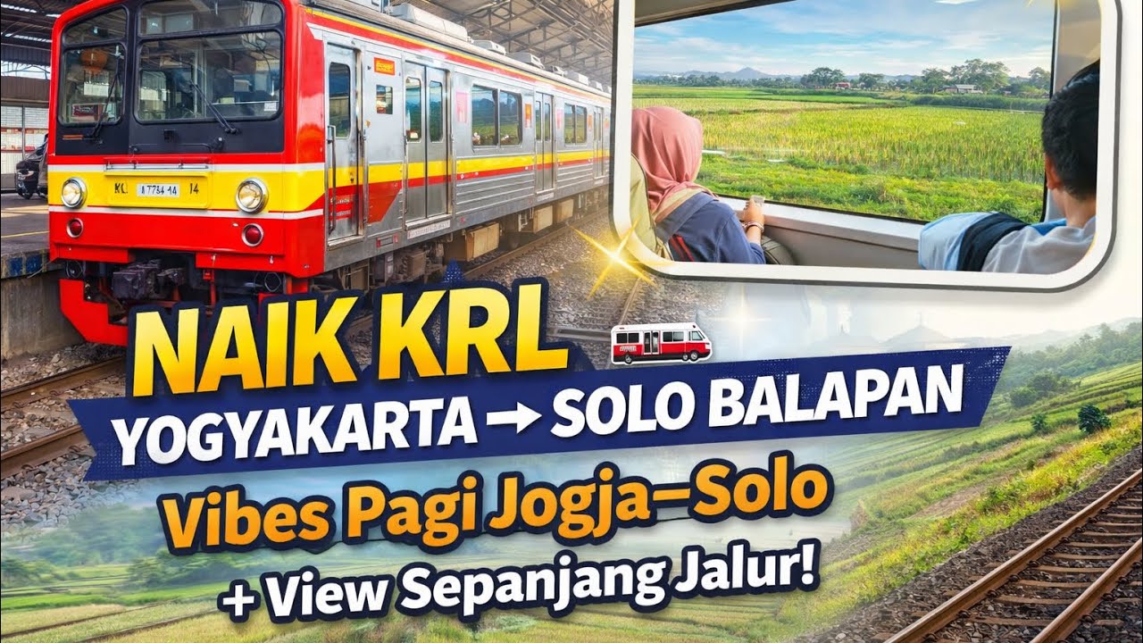 Naik KRL dari Yogyakarta ke Solo Balapan 🚆 | Vibes Pagi Jogja&ndash;Solo + View Sepanjang Jalur! 