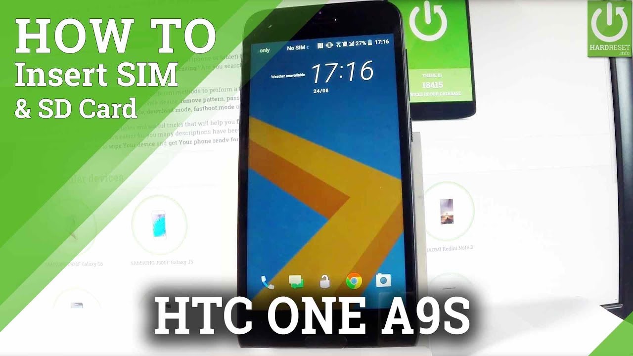 Insert SIM and SD in HTC One A9s - Install Nano SIM & Micro SD Card