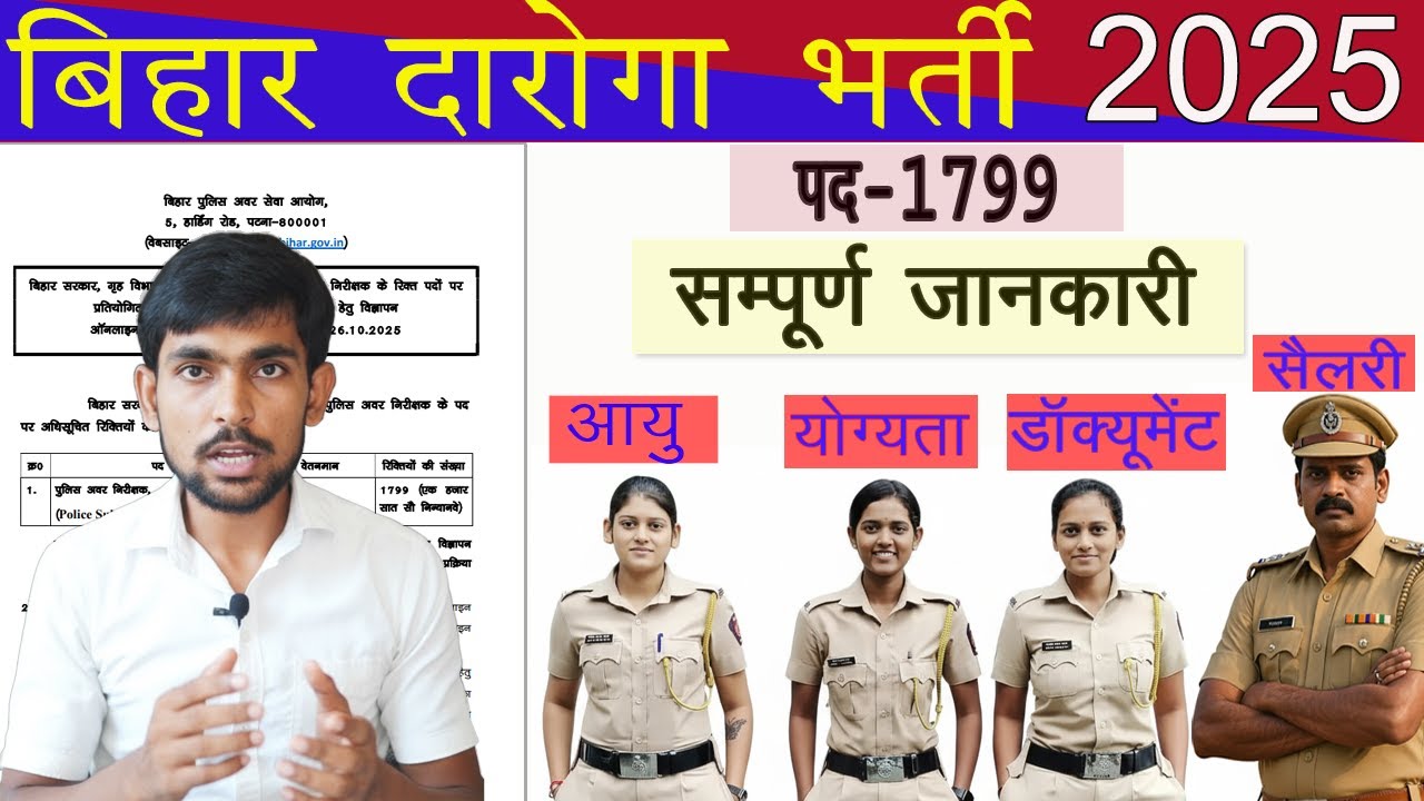 Bihar Daroga New Vacancy 2025 | Bihar Police SI Recruitment Full Details