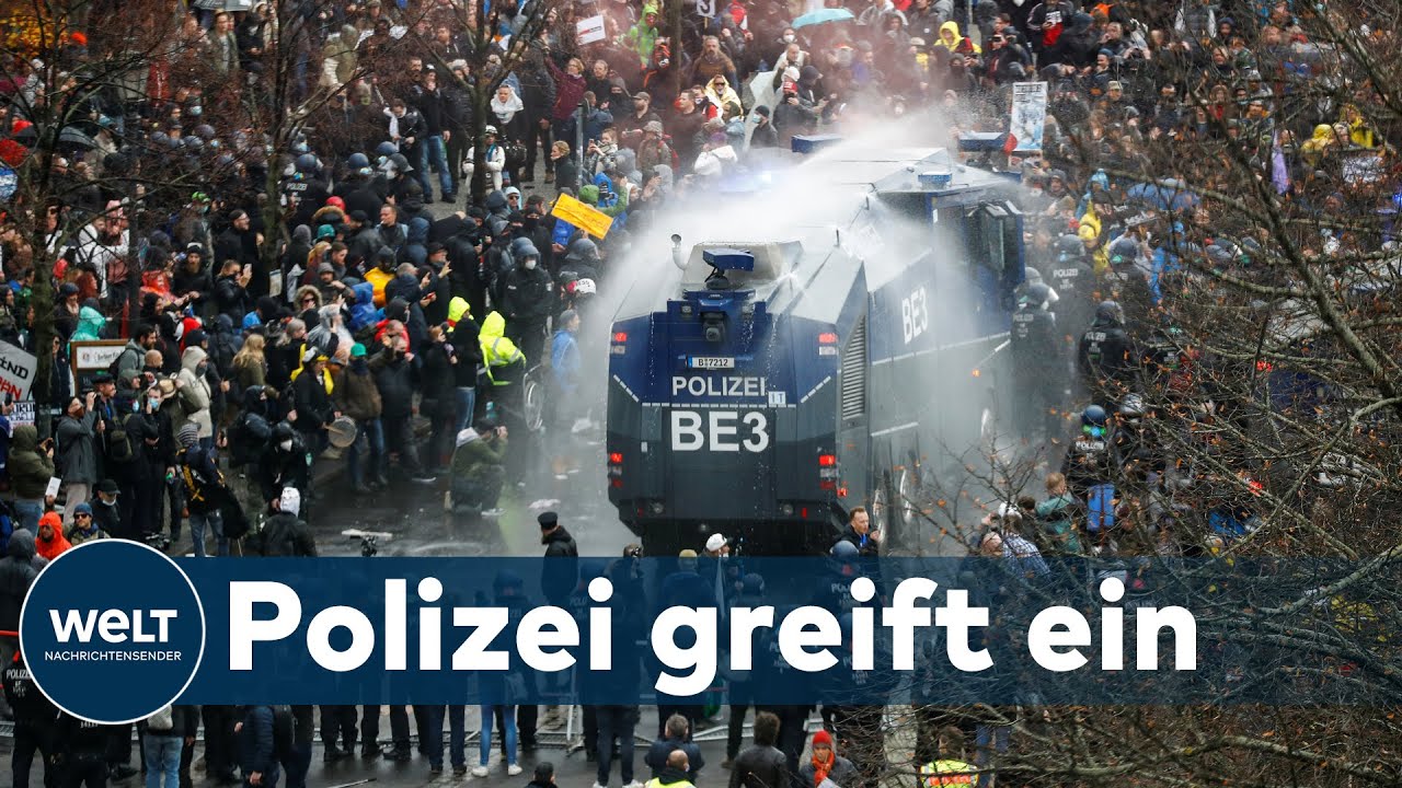 HEFTIGE AUSEINANDERSETZUNGEN: Demo-Auflösung ignoriert - Corona-Leugner widersetzen sich der Polizei