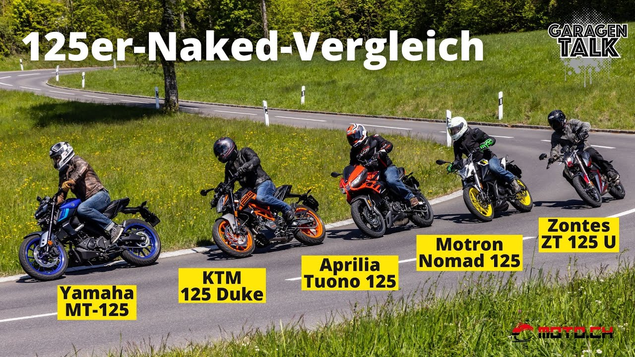 125er-Vergleich - Aprilia Tuono 125, KTM 125 Duke, Motron Nomad 125, Yamaha MT-125, Zontes ZT 125 U