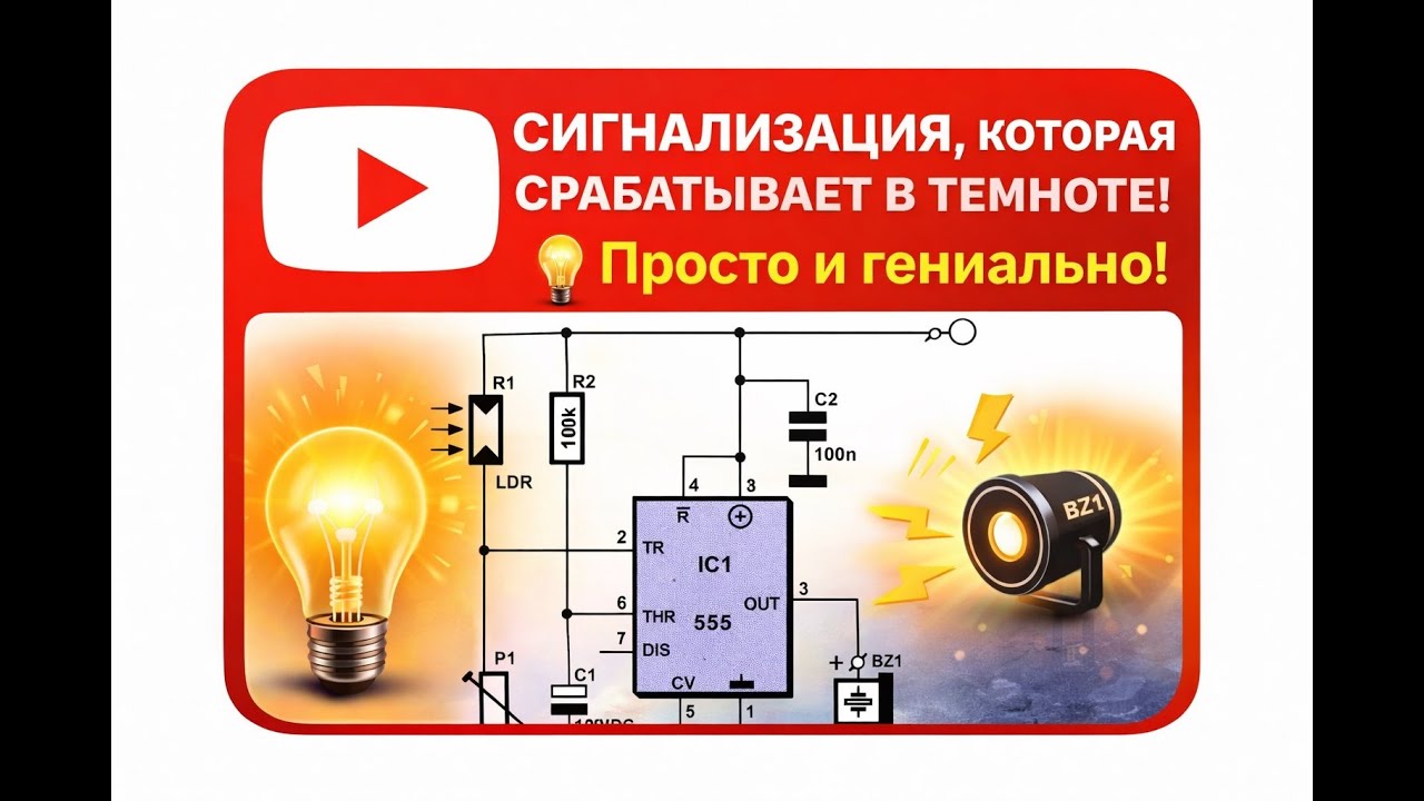 Простая сигнализация, активируемая в темноте