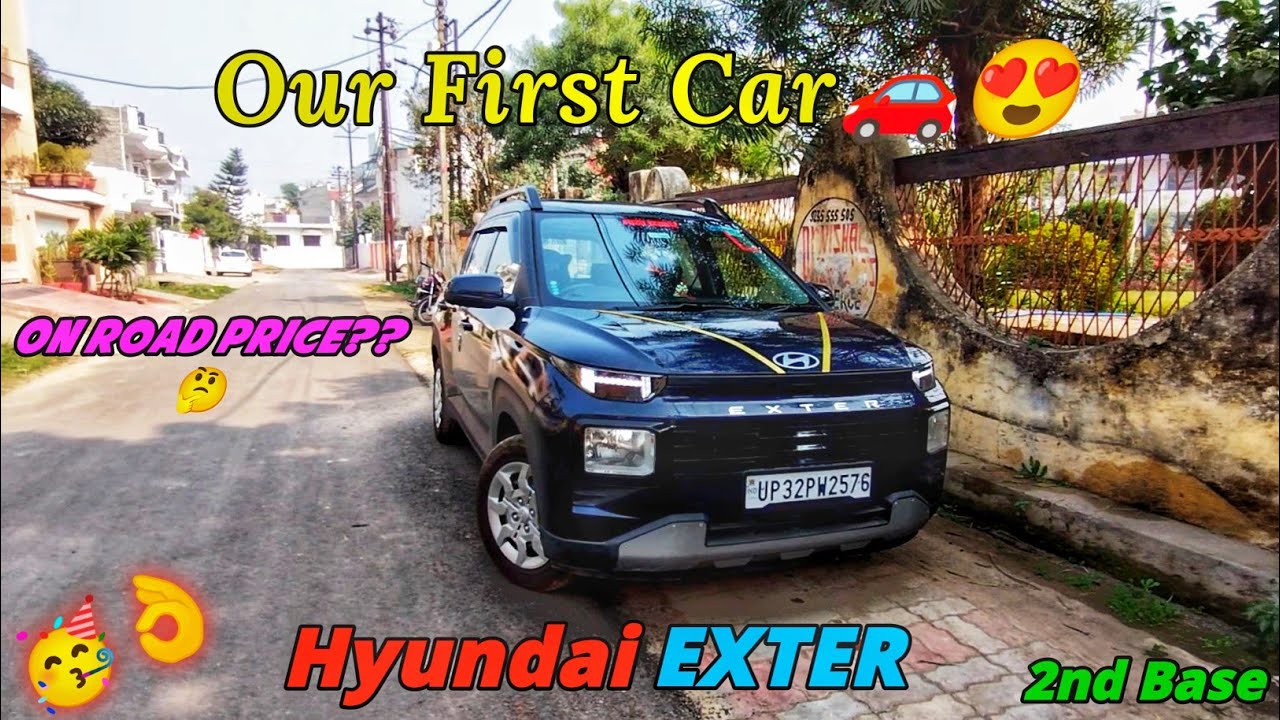 Humare Ghar Ki Pehli Car🚗😍🥳| 2024 Hyundai EXTER S Starry Night Color💙Petrol Full Detailed Review❤️