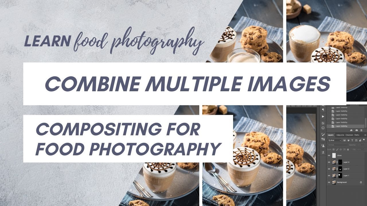 Combine multiple images in one with Photoshop compositing for food photography