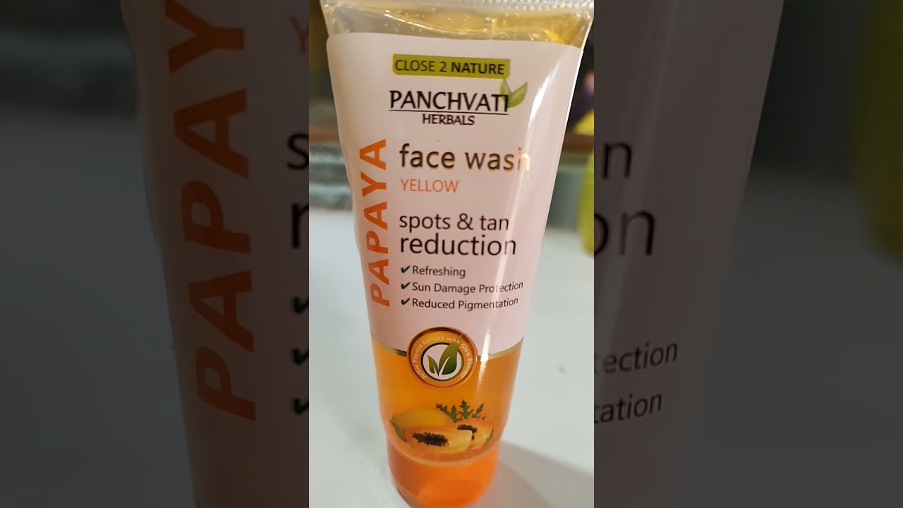PANCHVATI herbal papaya face wash 👌&hearts;️&hearts;️💘#panchvati #papaya#facewash #skincare # #youtubeshorts