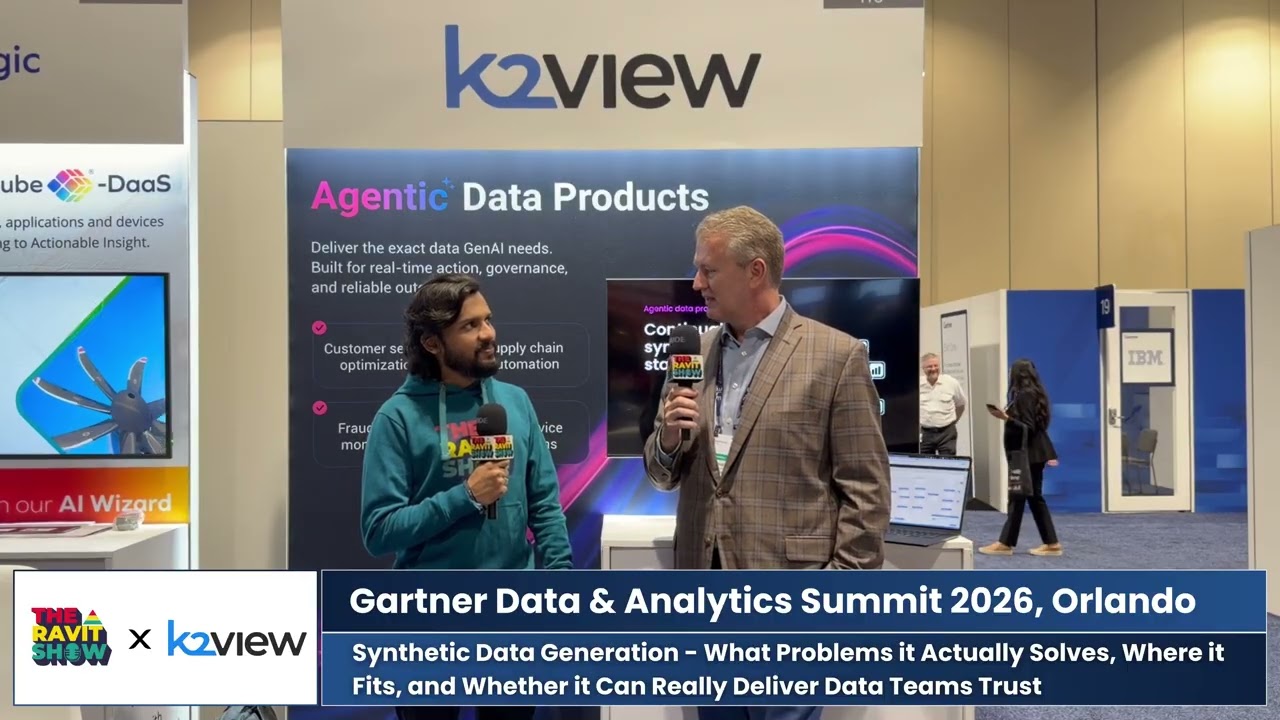 K2view's Michael Eckhoff & Ravit Jain from The Ravit Show at the 2026 Gartner Data & Analytics Conf