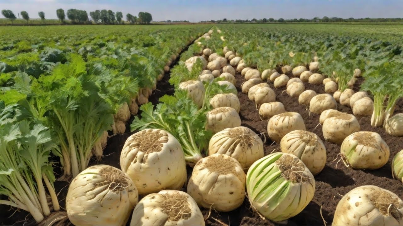Celery Root Cultivation, Celeriac Farming, and Harvesting with Cutting-Edge Technology